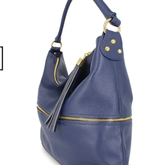 Onna Ehrlich Dark Navy Leather Shoulder Bag - Picture 14 of 16